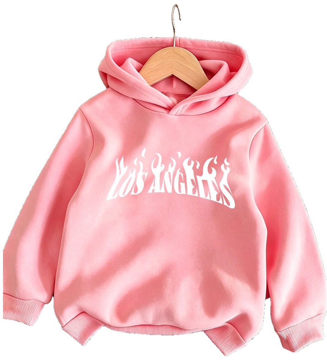 Currero Hoodie Jongens Warme Hoodie Met Capuchon Comfortabele Sweater Casual Trui Pullover Jongenstrui 3-4 Jaar Roze