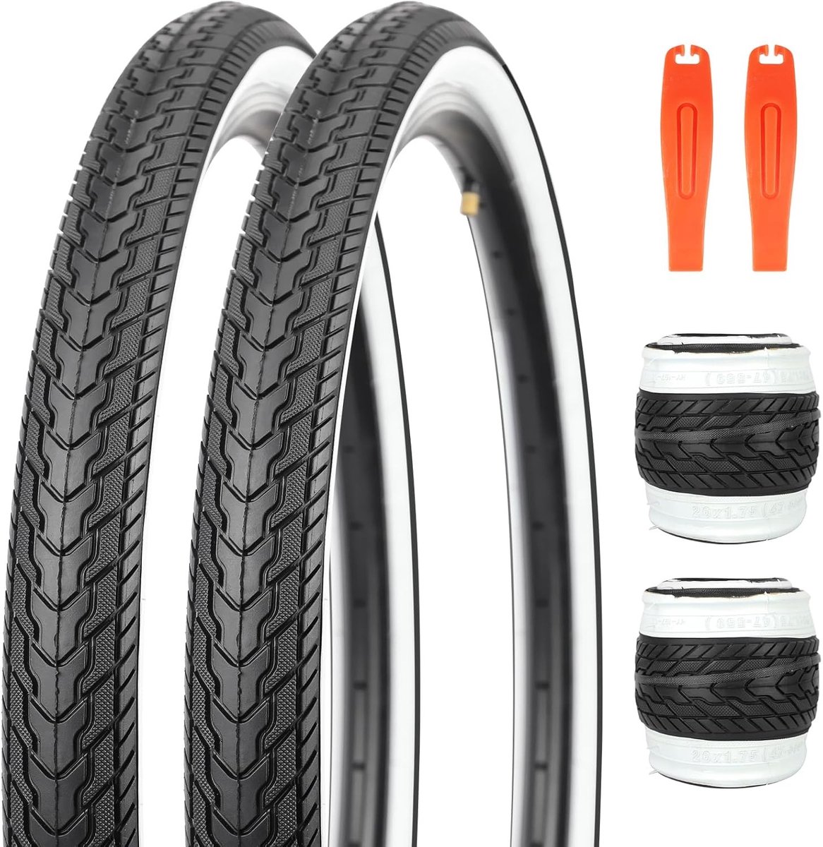 Vouwbare 26 inch fietsbanden, 26 x 1.8 cm, vervangende banden voor MTB, kinderfiets en stadsfiets, ideaal voor dagelijks gebruik