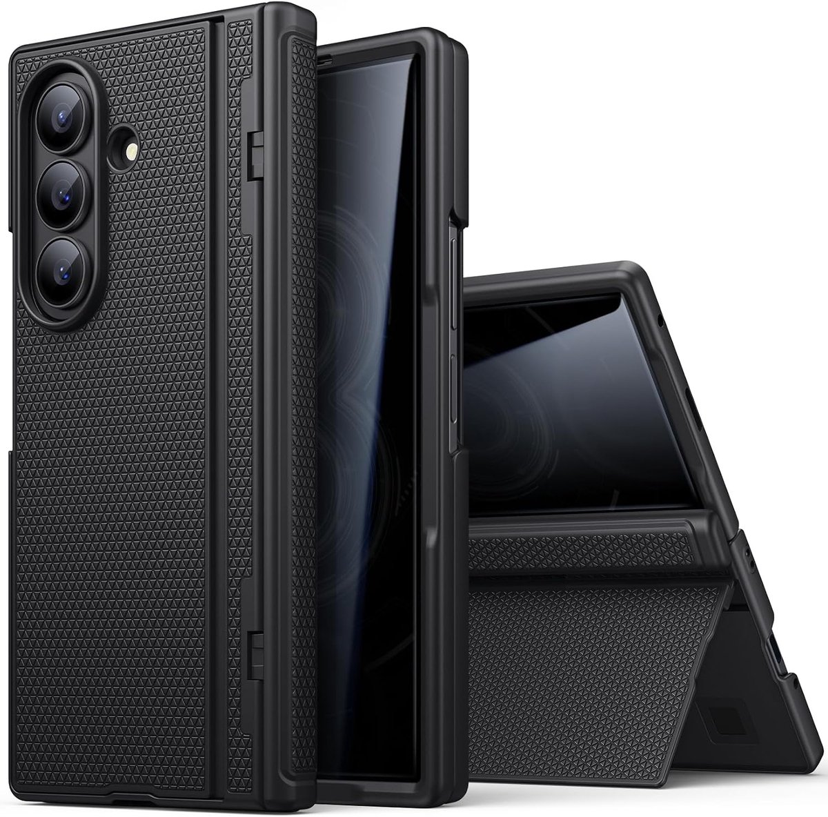 Zandarix Hoesje Geschikt voor Samsung Galaxy Z Fold 8 Ultra - Ingebouwde Privacy Screenprotector - Scharnierbescherming - Robuuste volledige cover - Back Cover Hoesje - Zwart