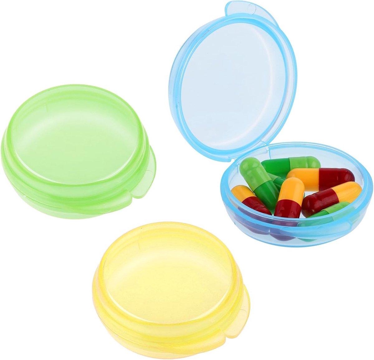 Mini Pillendoos Set van 3 - Draagbare Organiser voor Medicijnen, Vitaminen en Cod Liver Oil - Ideaal voor Thuis en Werk