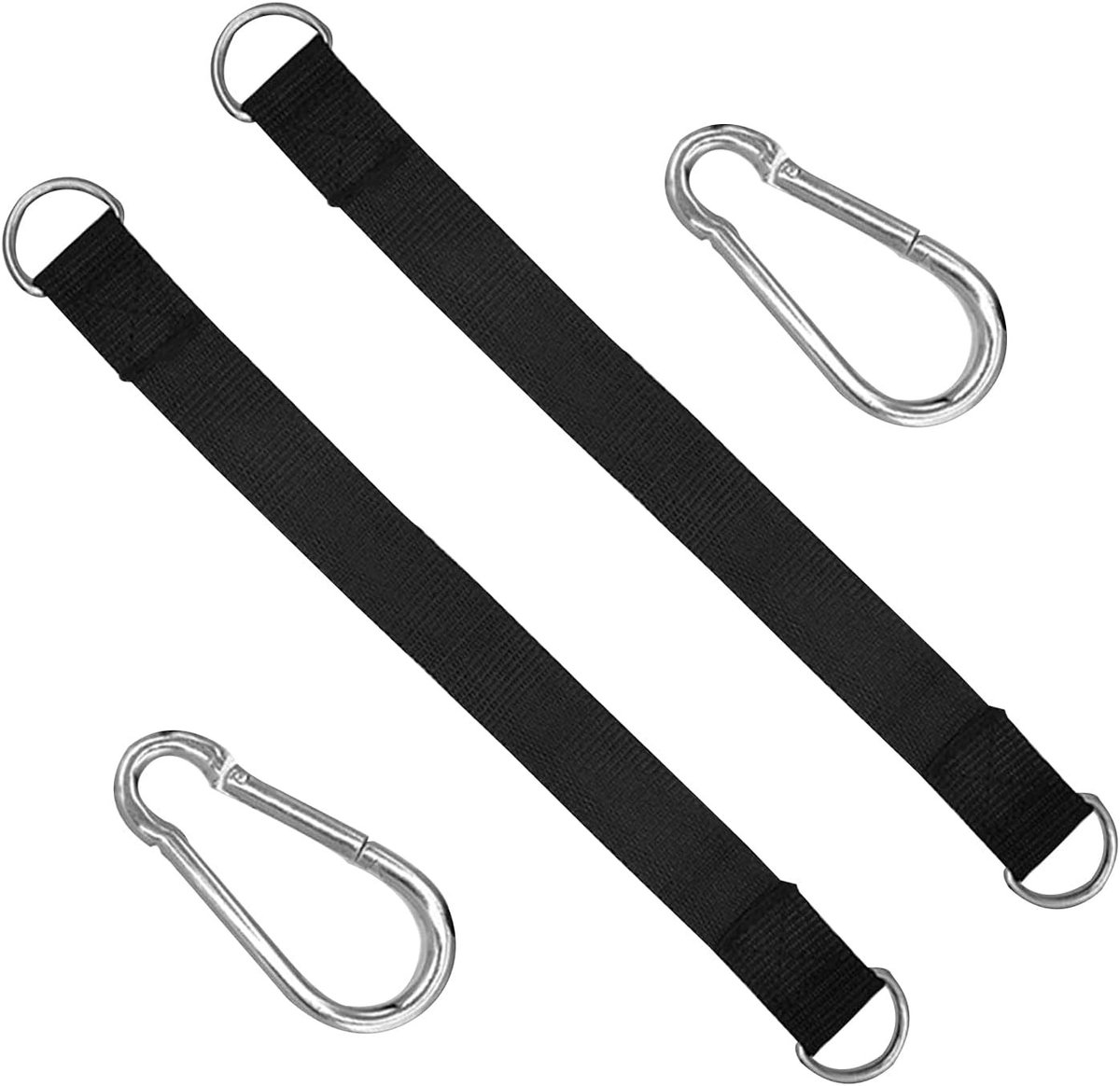 Set van 2 nylon hangmatten van 30 cm, inclusief karabiners en D-ringen voor schommels en hangsets