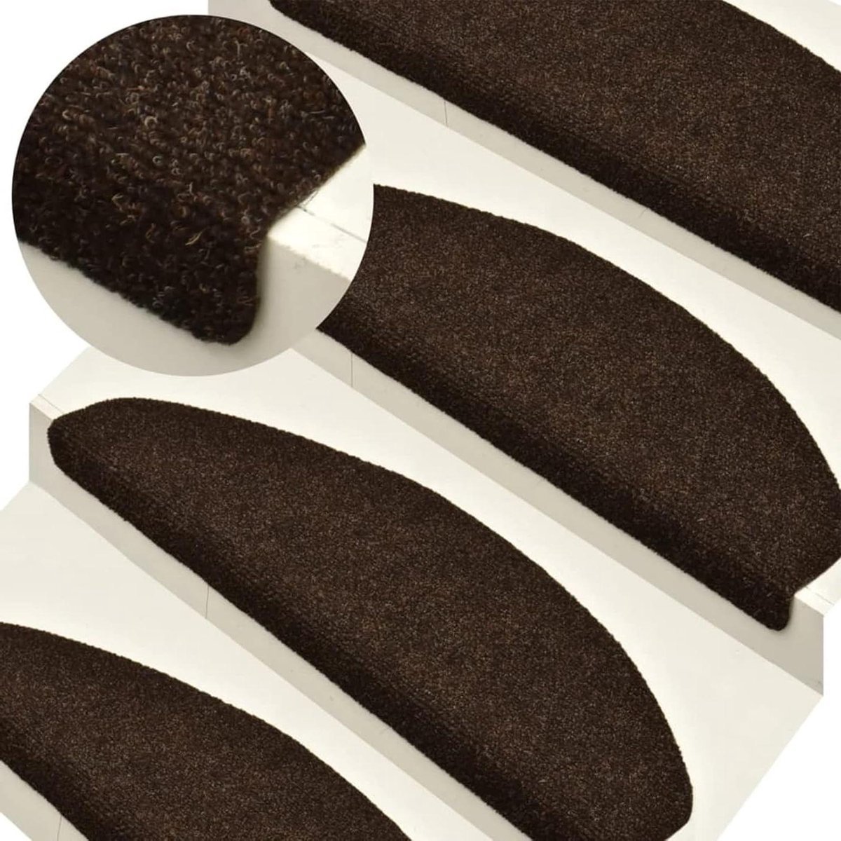 Trapmatten - Antislip Treden - Veilig Traplopen - Zelfklevend Geluiddempend - 65 x 21 cm - Bruin