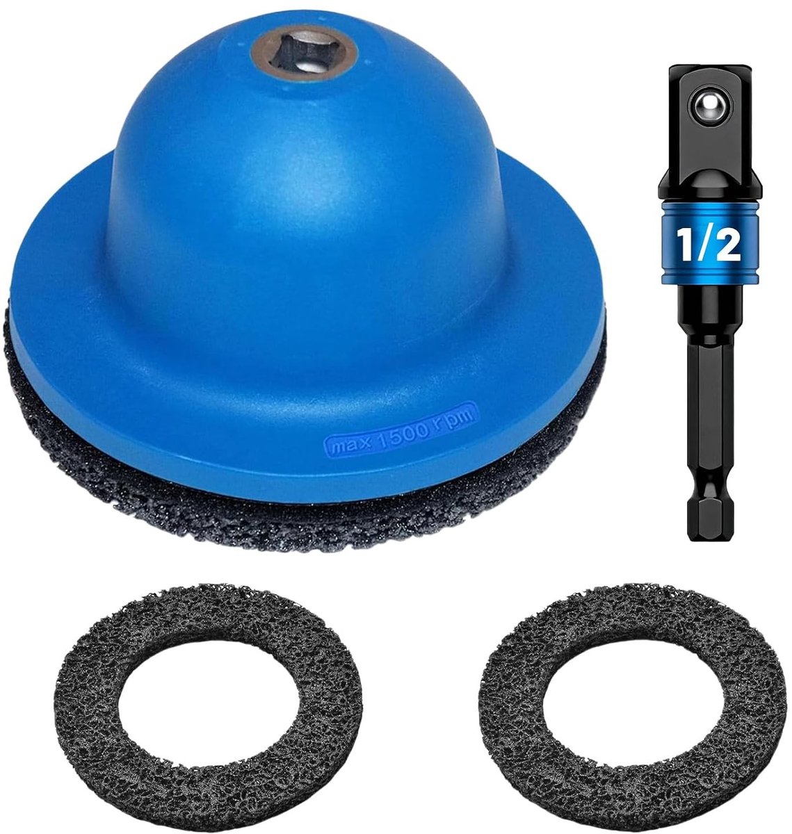 Professionele Wielnaafslijper met 1/2 Inch Aandrijving, Stalen Schuurdisc en Borstelset voor Efficiënte Wielreiniging en Onderhoud van 90-150 mm Wielnaven