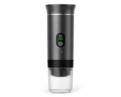 Draagbaar koffiezetapparaat 3-in-1 - Oplaadbaar, draagbaar reiskoffiezetapparaat - 20-25 uur - 12V espressomachine voor capsule-Capaciteitsupgrade -CNC - Verhoogde capaciteit-gemalen koffie - voor kamperen, reizen, kantoor, auto en thuis (Grijs)