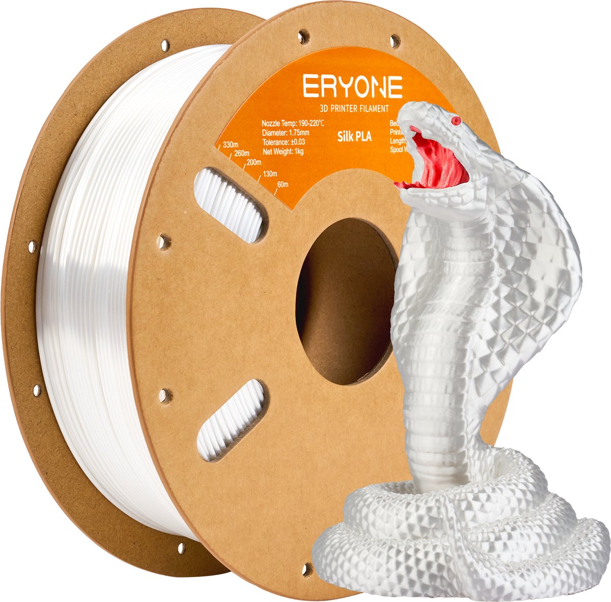 Image of Eryone - Silk White - PLA Filament - 1Kg 1.75mm - Voor 3D Printer en 3D Pen - Wit