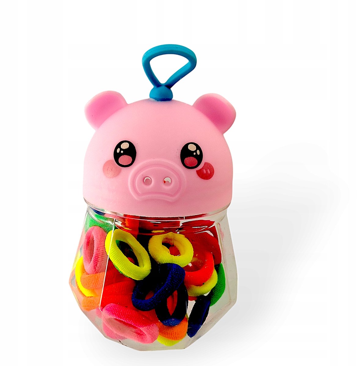 Kleurrijke Haarbandjes Frotte in Piggenpotje - Set van ca. 40 stuks