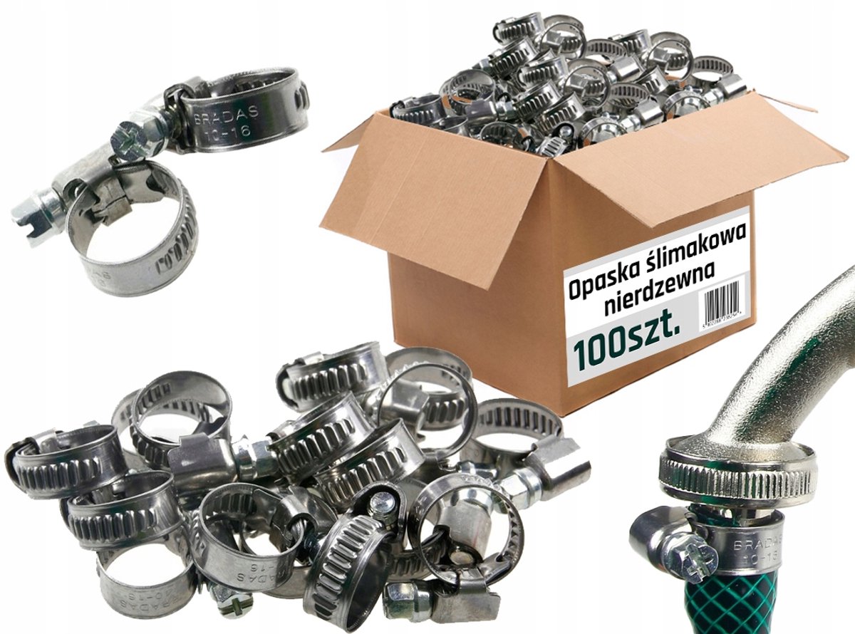 100x Metalen Slangklemmen 12-22mm - Verstelbare Schroefklemmen