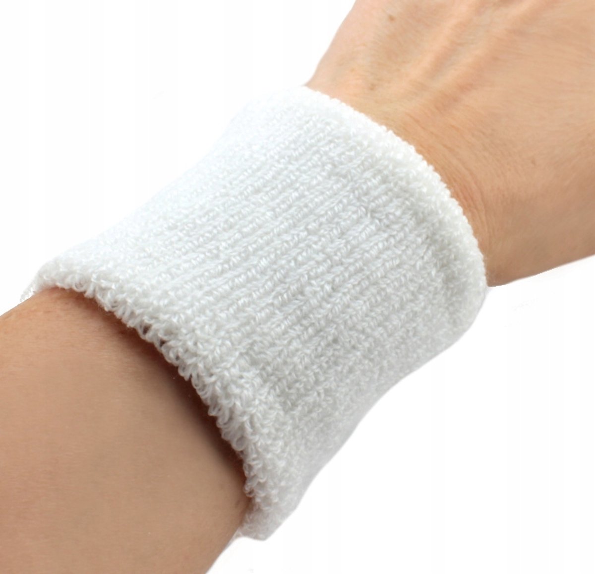 Grote Witte Sport haarband scrunchie 9 cm