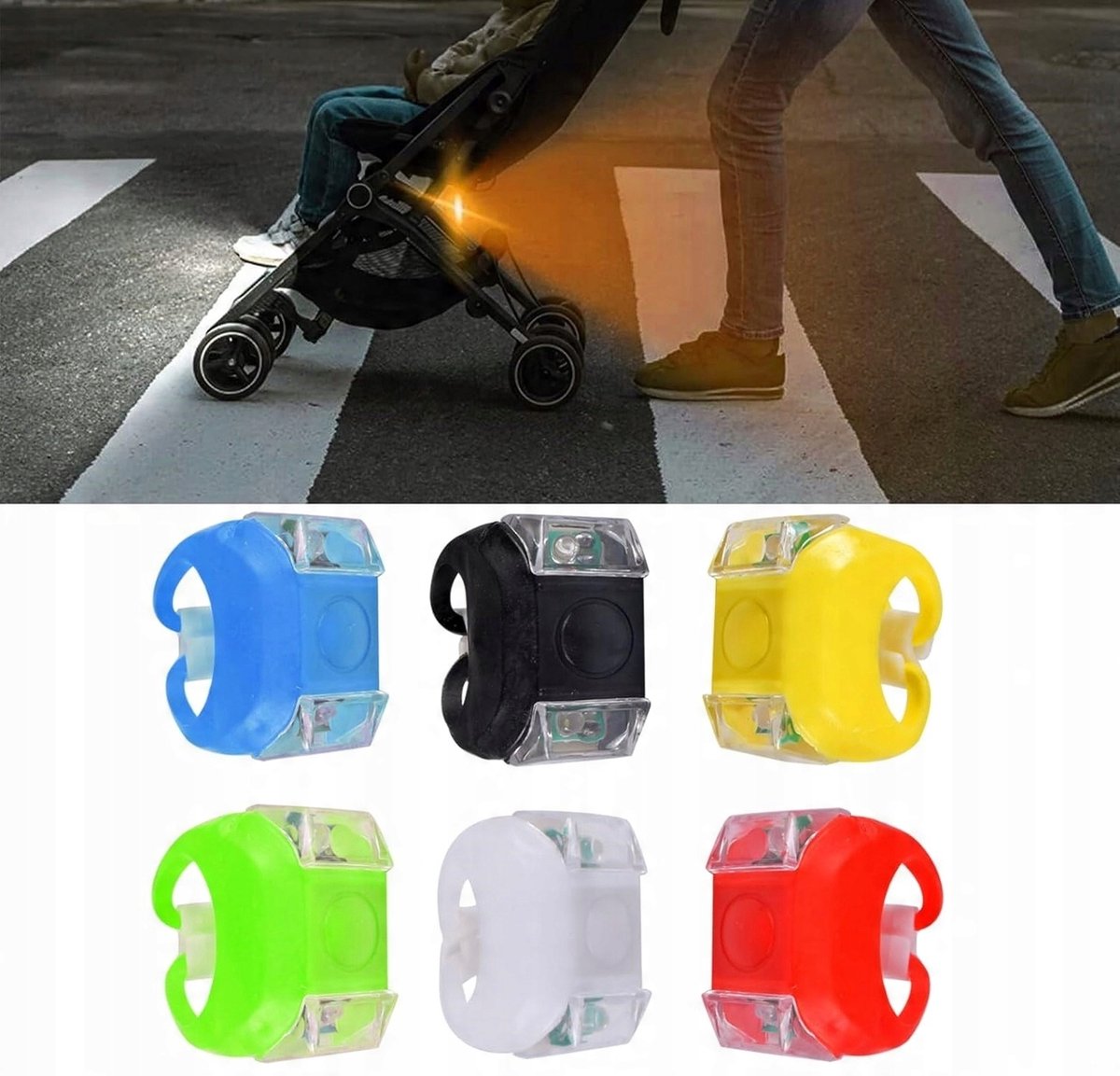 BC LUX LED Fietslampjes - 2 stuks - Mix Colors - Flexibel Siliconen