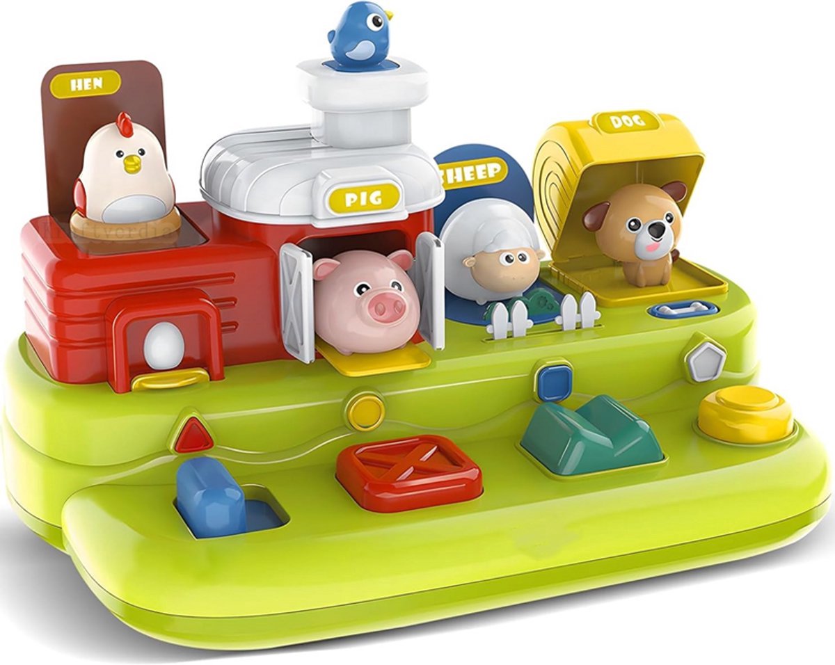 casalora - Montessori speelgoed - Baby Activiteiten Kubus - Dierenspeelgoed - Educatief Babyspeelgoed - Sensorisch speelgoed - cadeau - Motoriek speelgoed - Met geluidseffecten en lichteffecten - Voor Jongens en Meisjes Vanaf 1 jaar