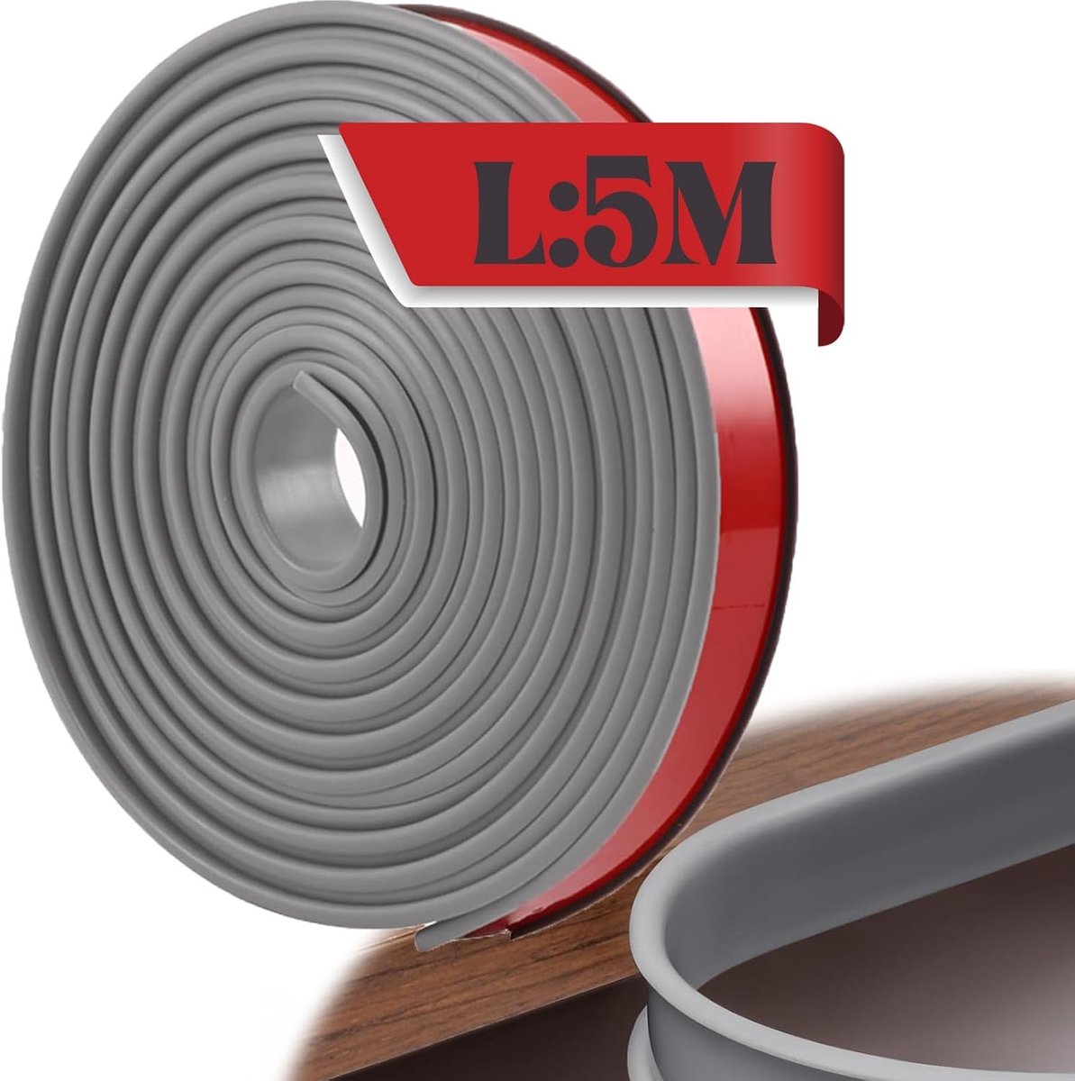 U-vormige zelfklevende meubelrand tape, 5 meter flexibele TPE randbeschermer voor tafel, bed en hoeken, ideaal voor meubels en kinderveiligheid