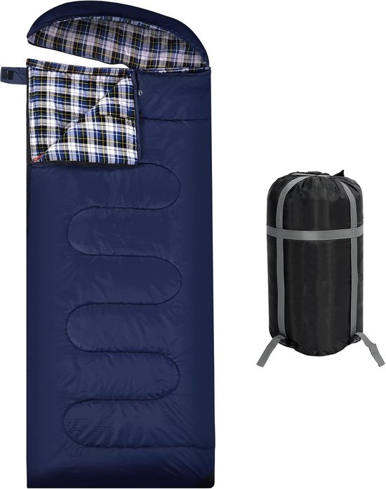 XL katoenen slaapzak voor volwassenen, warm en comfortabel, flanel, ideaal voor 3-4 seizoenen, camping en outdoor gebruik — afbeelding 3