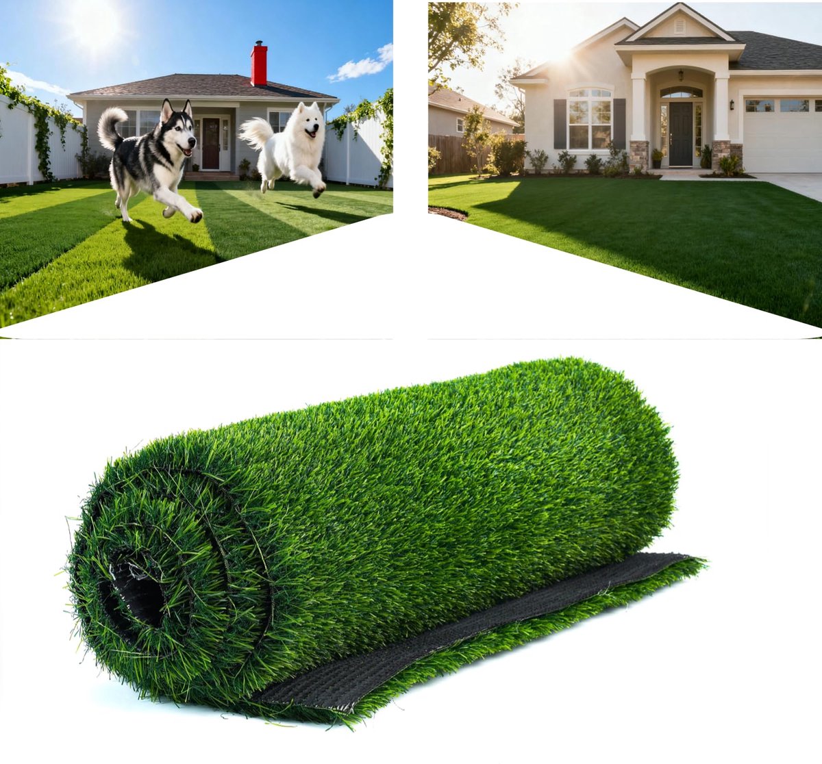 Hoogwaardig kunstgrastapijt, hoge dichtheid, poolhoogte 20 mm, natuurlijk en realistisch kunstgras, voor binnen en - ShopVlot