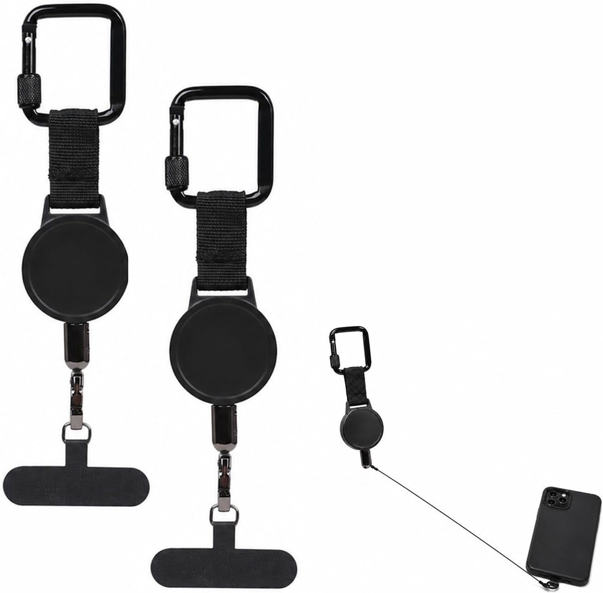 Uittrekbare mobiele telefoonbeveiliging voor outdoor activiteiten, anti-diefstal band met karabijnhaak, polsband voor wandelen en skiën, veilig en betrouwbaar