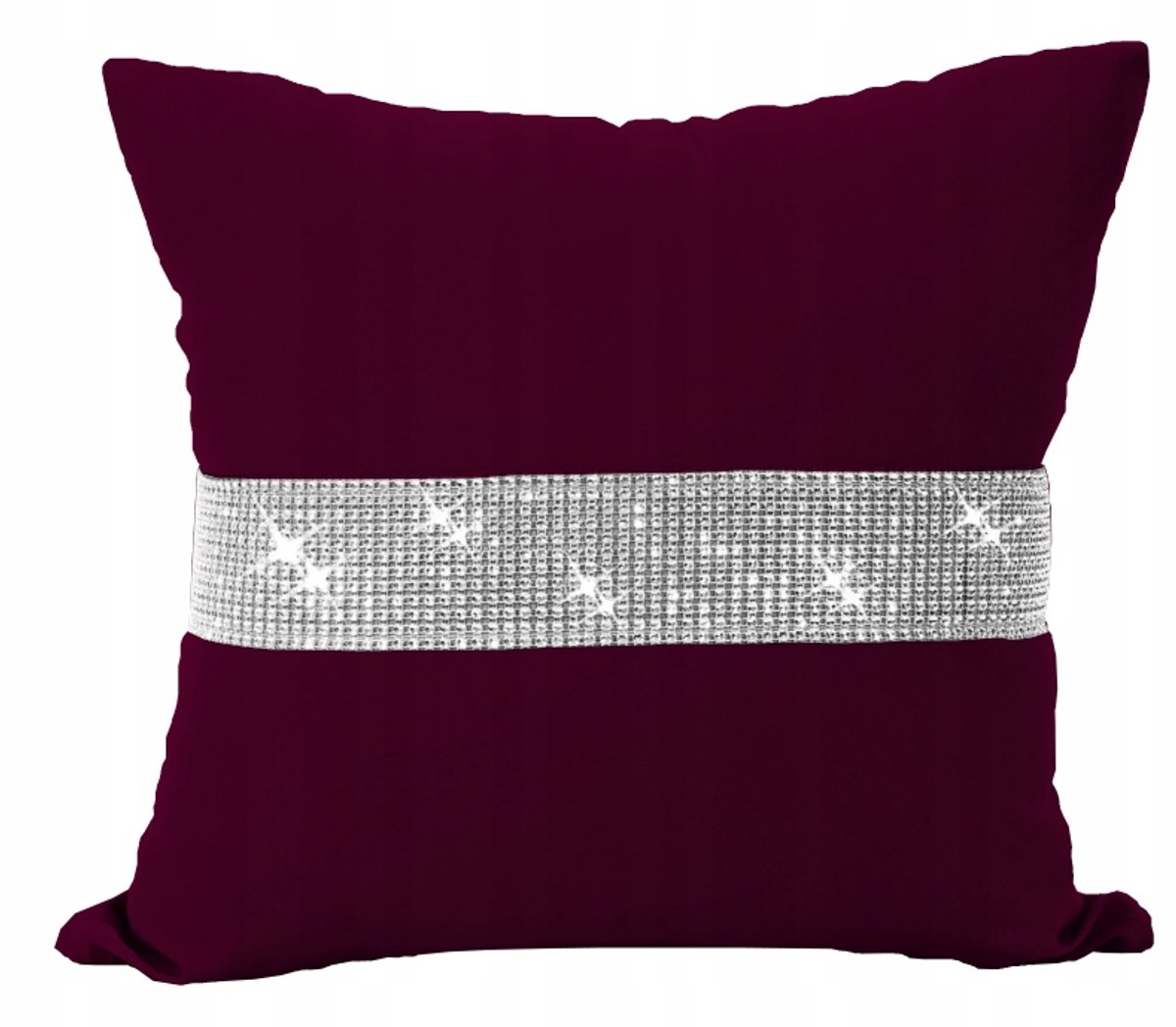PeeN Dekoracje Decoratieve Kussenhoes Bordeaux Rood 40x40 cm met Zirkonia