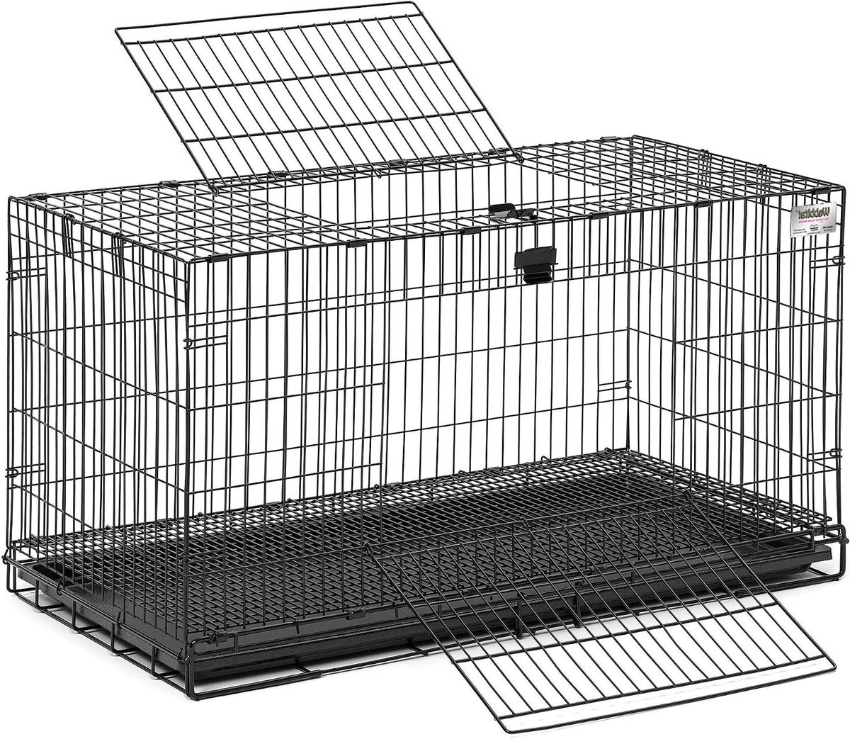 Konijnenkooi Opvouwbaar - Huisdierverblijf Dierenkooi - Veilig Huisdier - Snelle Montage Zonder Gereedschap - 94 cm Lang - Zwart