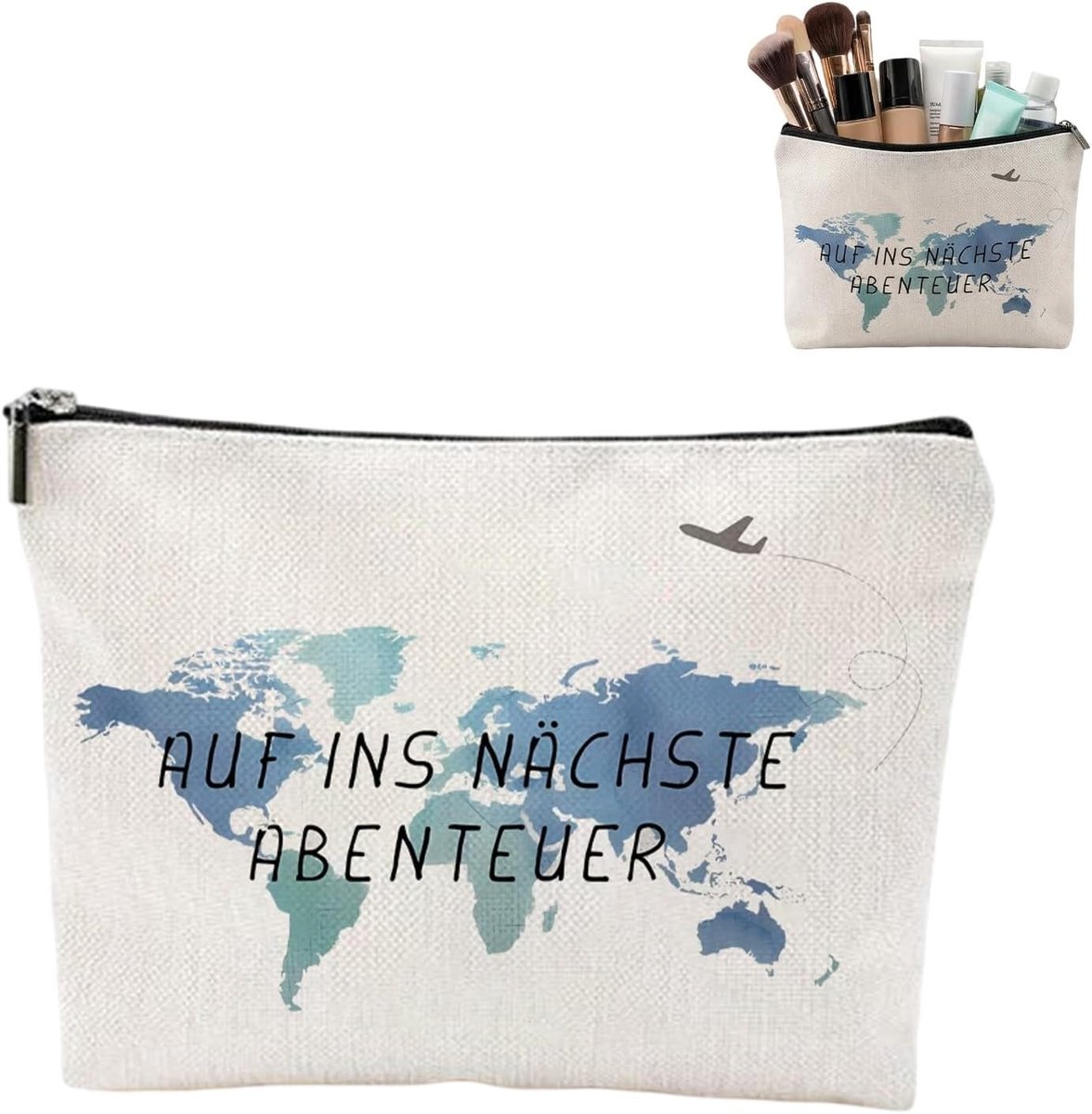 Cosmetische Tas met Tekst, Perfect Cadeau voor Vriendin, Reisaccessoire, Kleine Make-up Tas voor Vrouwen, Verjaardagscadeau, Kerstcadeau, Praktisch en Stijlvol