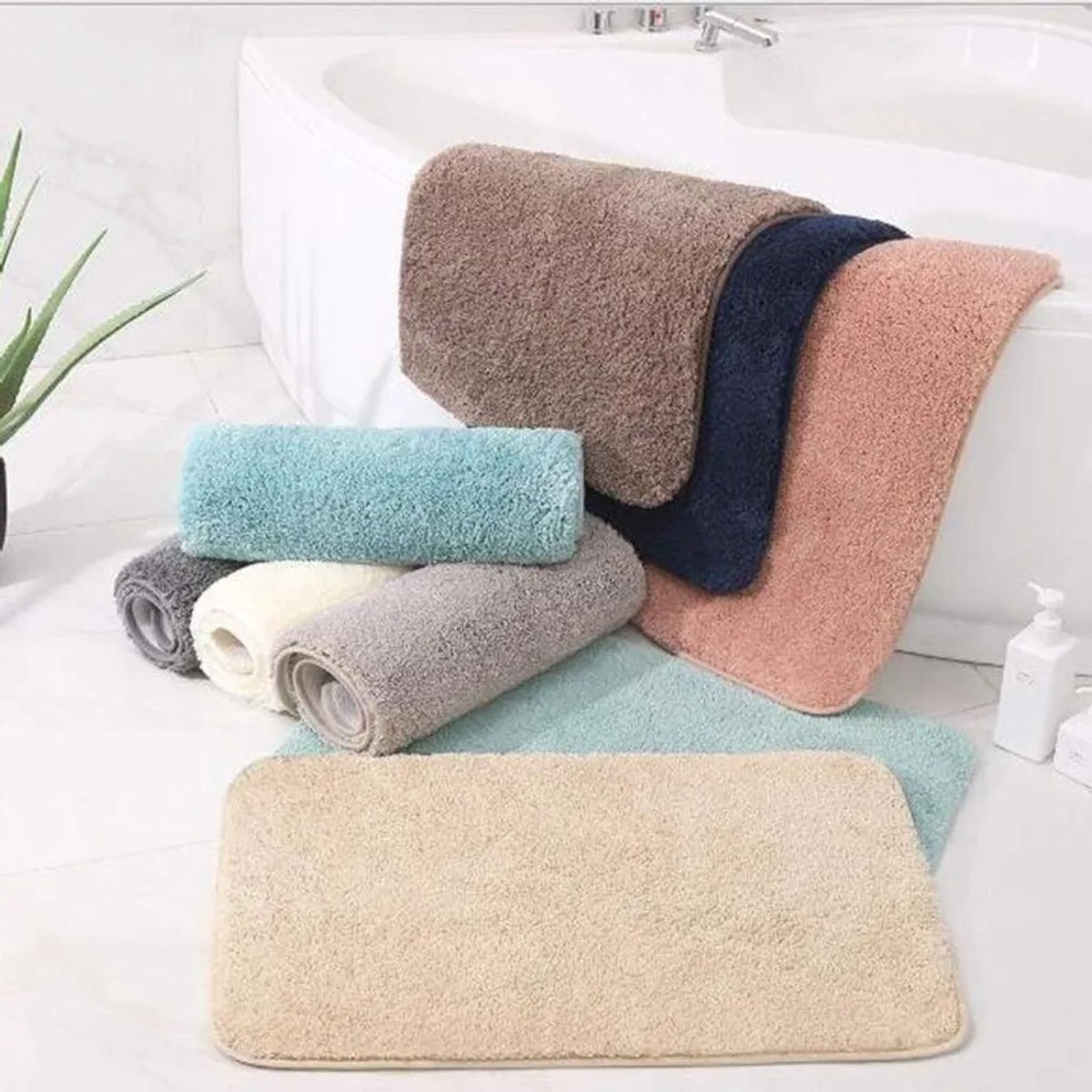 Verdikte antislip badmat, absorberende microvezel douchemat, machinewasbaar (marineblauw, 40 x 60 cm)