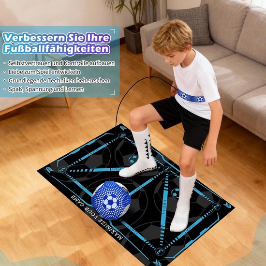 Voetbal Trainingsmat - Bal Controle Mat - Voetbal Techniek Oefenen - Strategisch Gemarkeerde Zones - 90 x 60 cm - Zwart — afbeelding 5