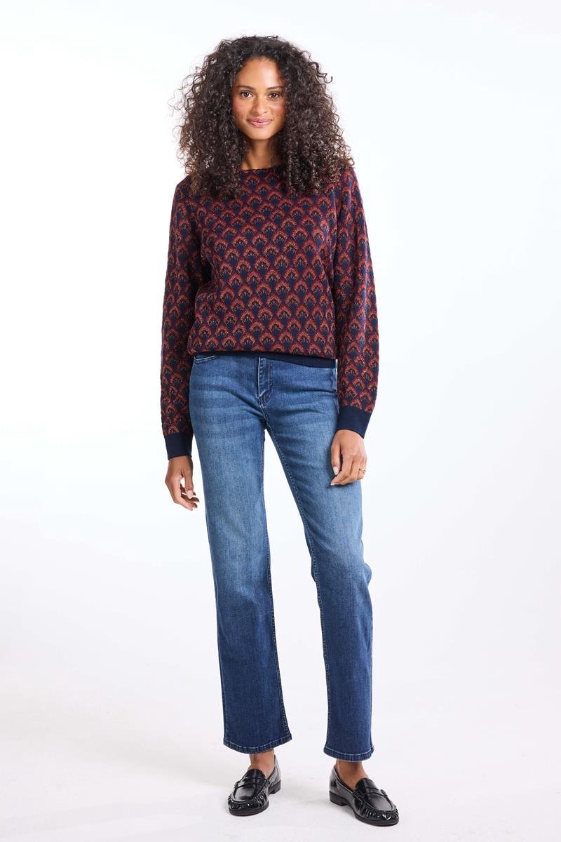 DIDI Dames Pullover Fire Blue Gema jacquard maat 34
