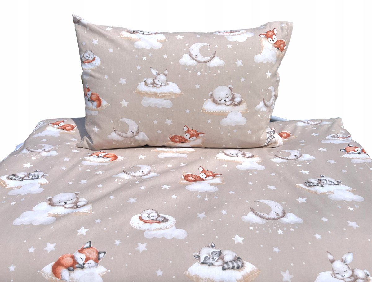 Babybeddengoed Beige 100x135cm - Dierenprint