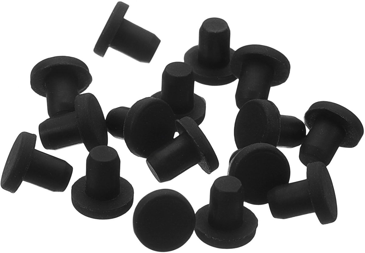 QUARKZMAN 16 stuks zwarte rubberen stoppen, 4,3 mm, gatstoppen voor 4 mm gat, siliconen gatafdekkingen voor - ShopVlot