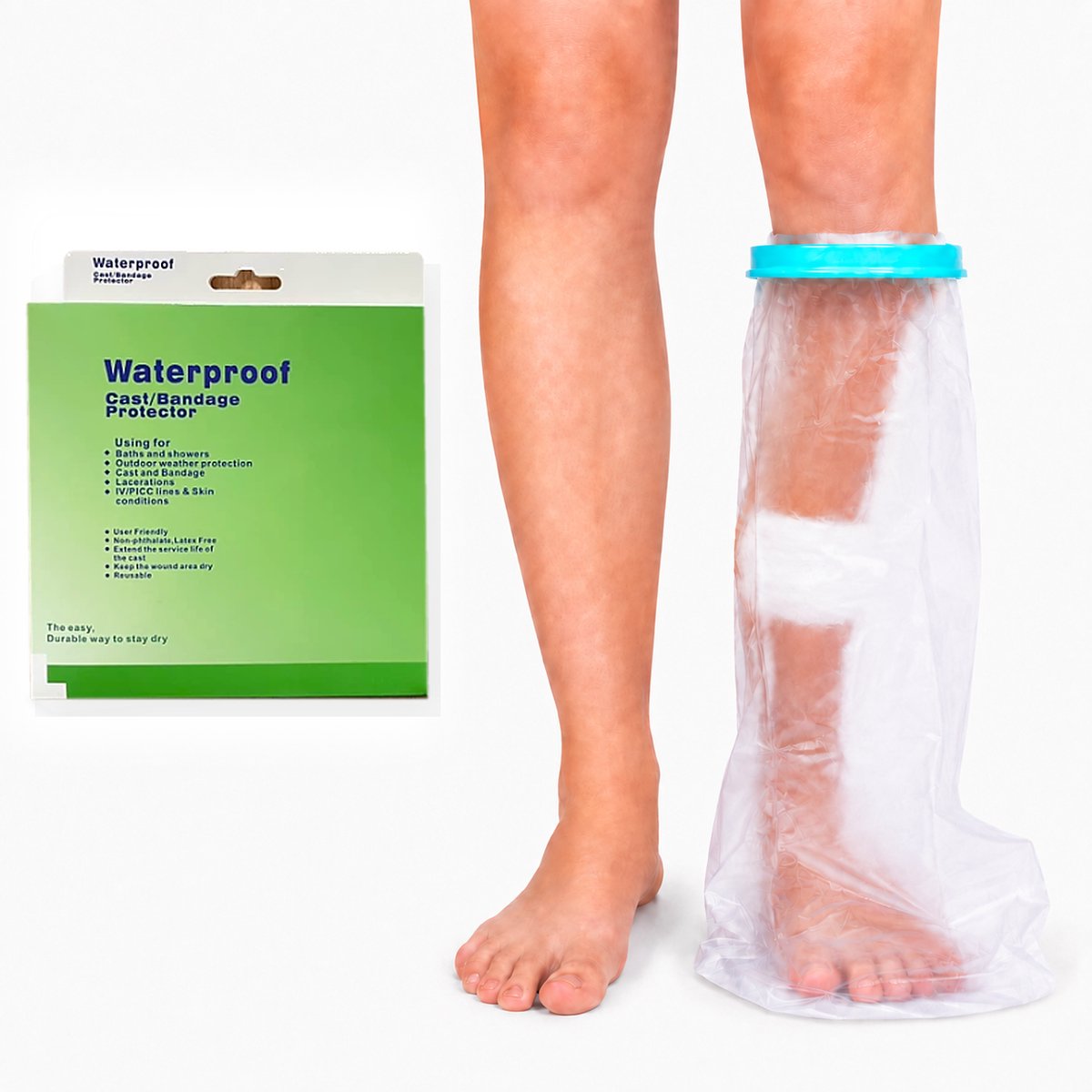 YYchan Douchehoes-Douchehoes Been-Douchehoes Onderbeen-voor Been Heel-Voet & Enkel-76cm Lang-Gips Beschermer-Latex Vrij-Herbruikbaar