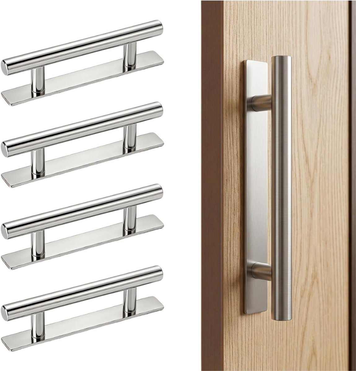 ZRNS® Handgrepen Keukenkastjes - Meubelgrepen - Handvaten Kast - 4 Stuks - Zilver