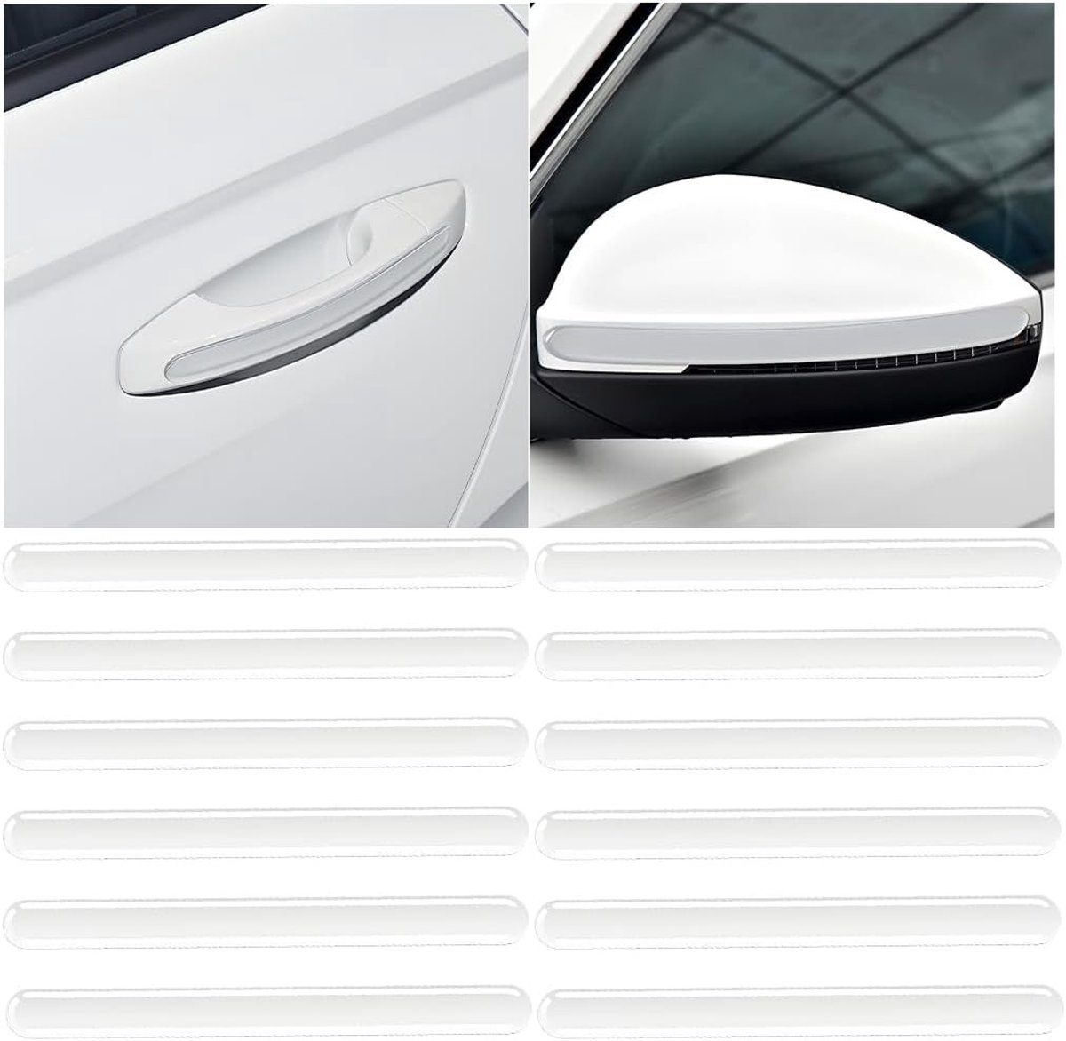 Set van 12 Auto Anti-Collision Strips voor Deurbeveiliging - Krasbestendig, Waterdicht en Transparant - Bescherming voor Auto-accessoires