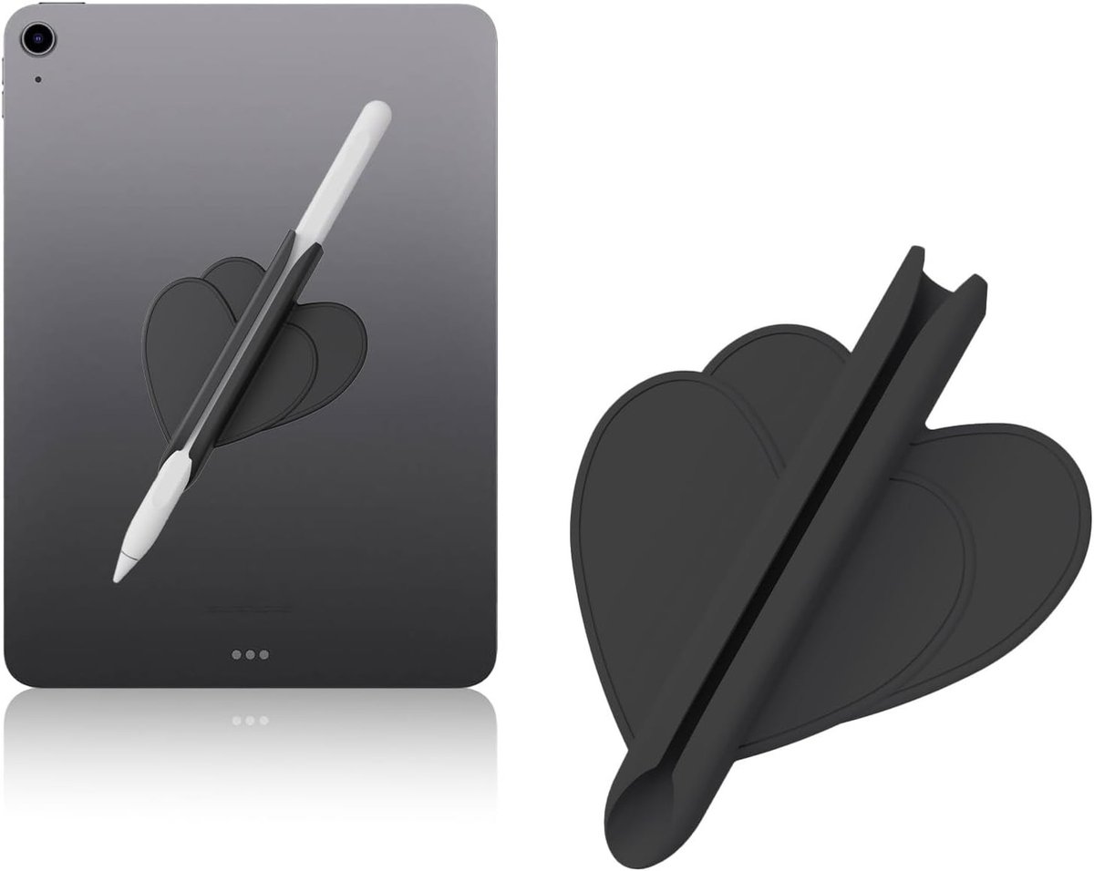 Stevige Siliconen Houder voor Stylus Pennen, Geschikt voor USB-C Apple Pencil en Andere Stylussen, Ideaal voor iPad Bescherming en Organisatie (Zwart)