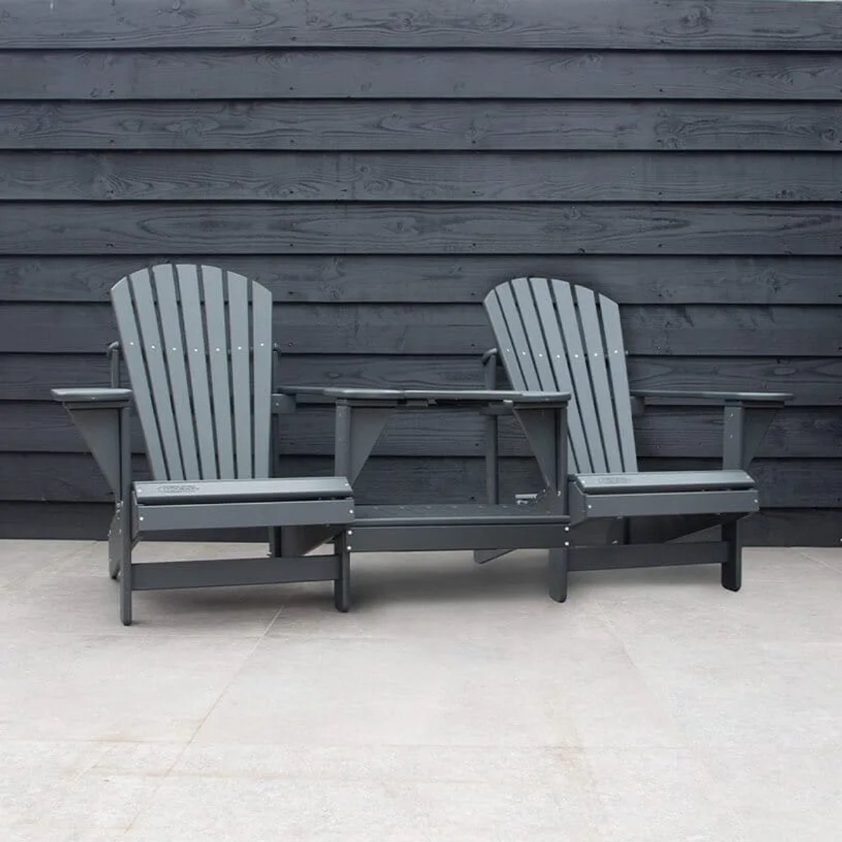 Originele Adirondack Tete-a-tete Tuinbank | Kunststof | Grijs | 10 jaar garantie | Binnen 2-5 werkdagen geleverd | Canada Comfy Chair
