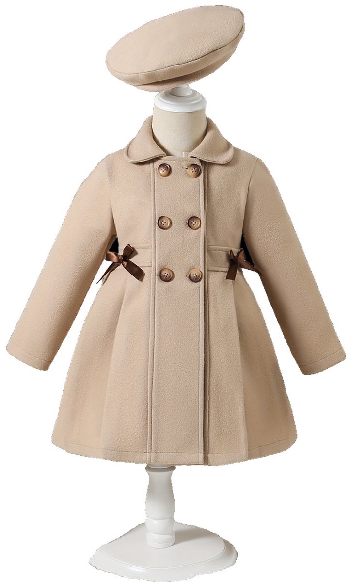 Currero Mantel Meisjes Tussenmantel Meisje Winter Jas Mantelpakje Trenchcoat Overjas Overcoat Winterjas 4 Jaar Beige