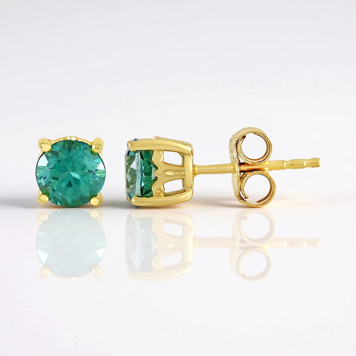 Cavill - Zilveren Oorbellen - 925 Sterling Zilver Verguld - Kaaiman Topaas Rondgeslepen 1,71 ct - Blauwe en Groene Edelsteen Oorbellen Elegant Avond