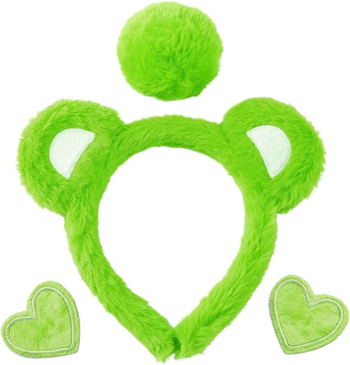 Berenoren Kostuum Set met Staart en Hartspeld voor Volwassenen, Pluche Dierlijke Kostuumaccessoires voor Halloween, Carnaval en Feestjes