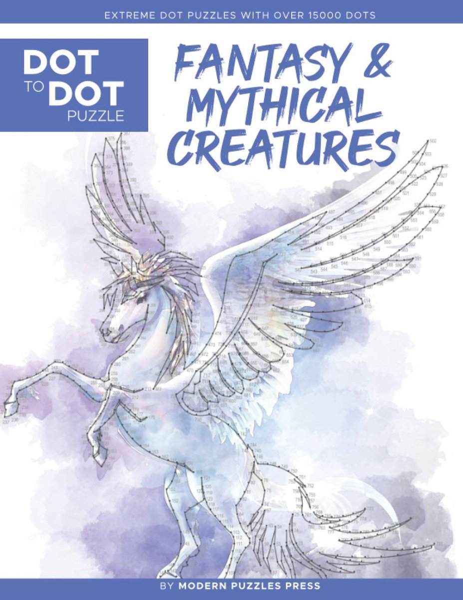 Fantasy & Mythical Creatures - Dot to Dot Puzzle (Extreme Dot Puzzles with over 15000 dots) by Modern Puzzles Press: - ShopVlot