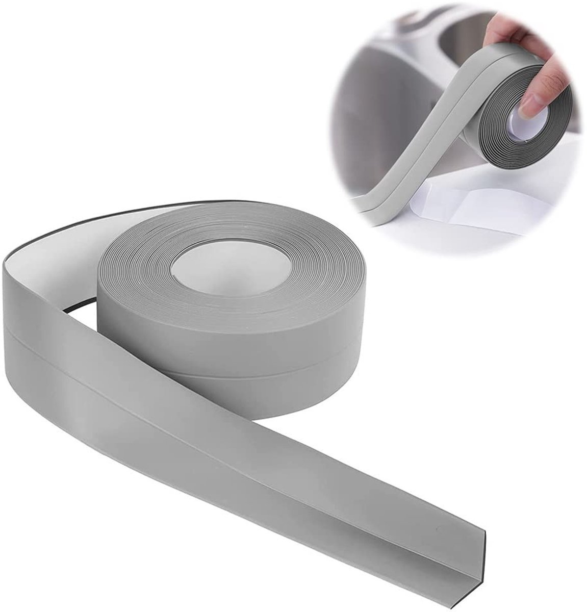 Flexibele Plinten 16 x 16 mm, 6 m, Zelfklevend PVC voor Keuken en Badkamer, Grijs, Duurzaam en Waterbestendig