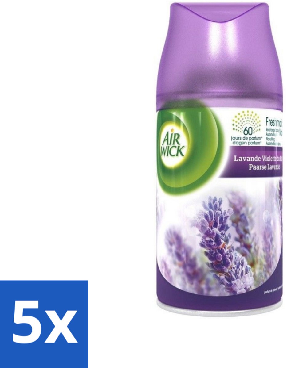 Air Wick Freshmatic - Luchtverfrisser Navulling - Pure Fresh Lavendel - 250ml - Bulkverpakking - 5 stuks