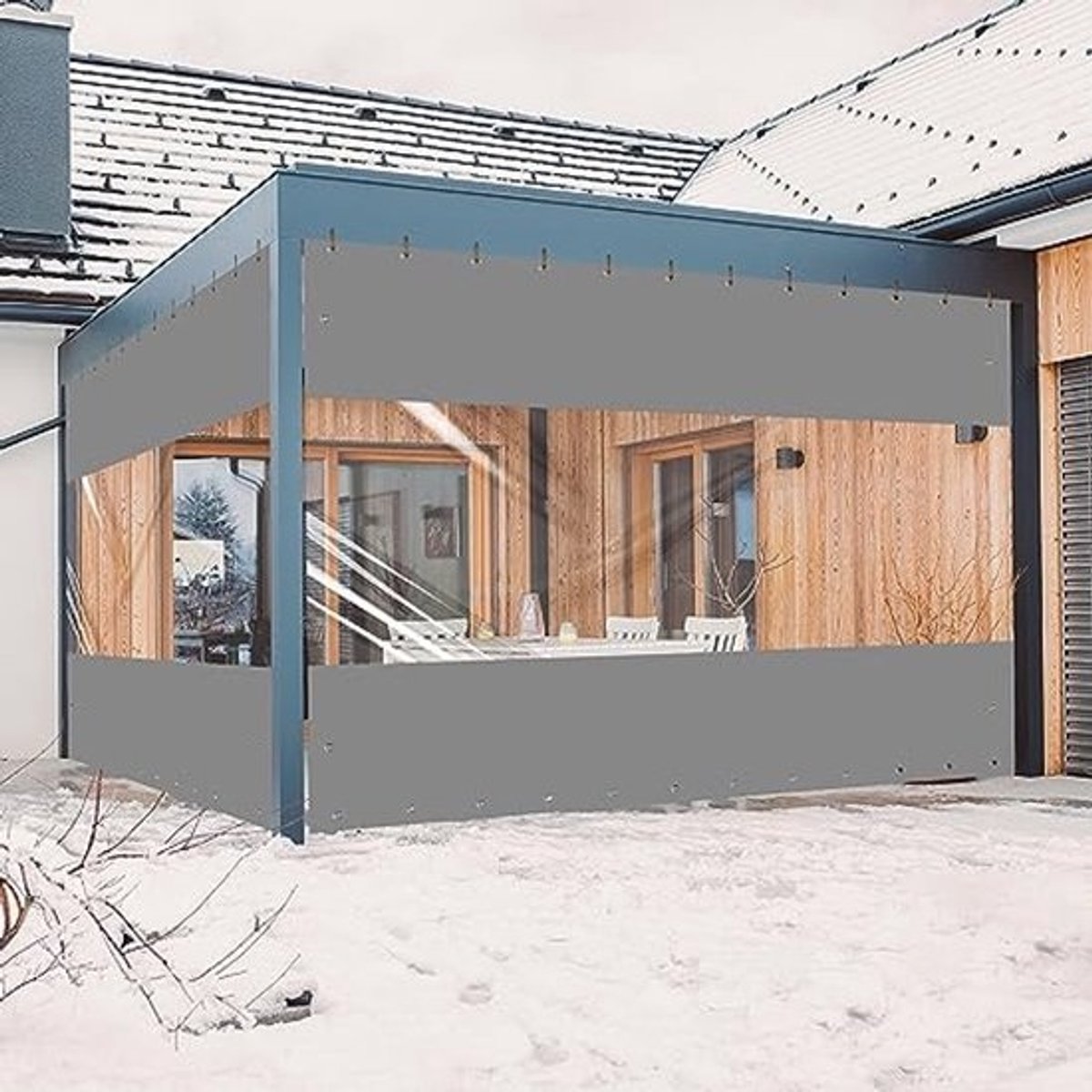 Duidelijk Waterdicht Dekzeil met Ringen voor Buiten - Bescherming voor Veranda, Paviljoen en Tuin