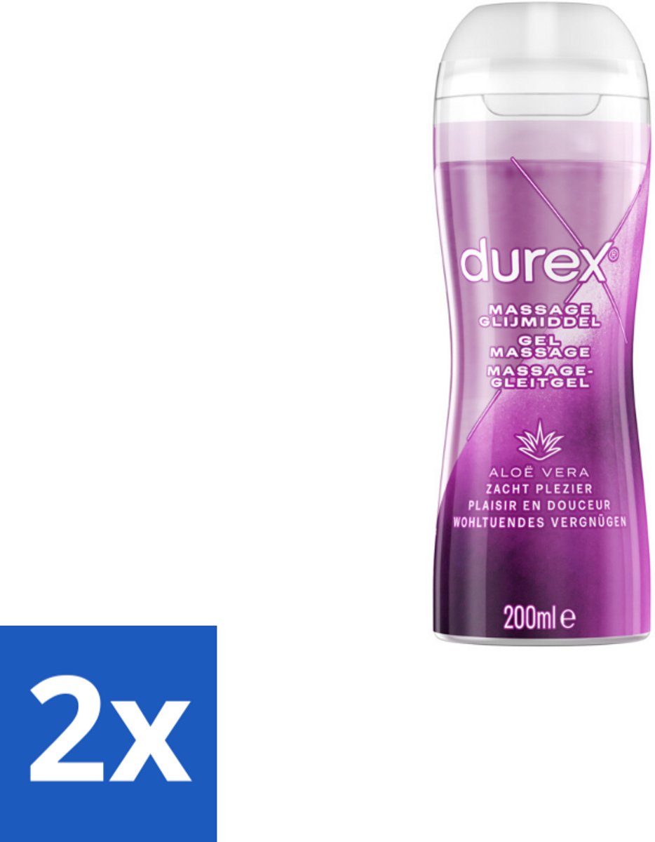 2 x Durex - Massage Olie en Glijmiddel - Aloë Vera - Waterbasis - 200 ml - Durex Massage Olie - Glijmiddel - Aloë Vera - Intiem Gel - Seksgel