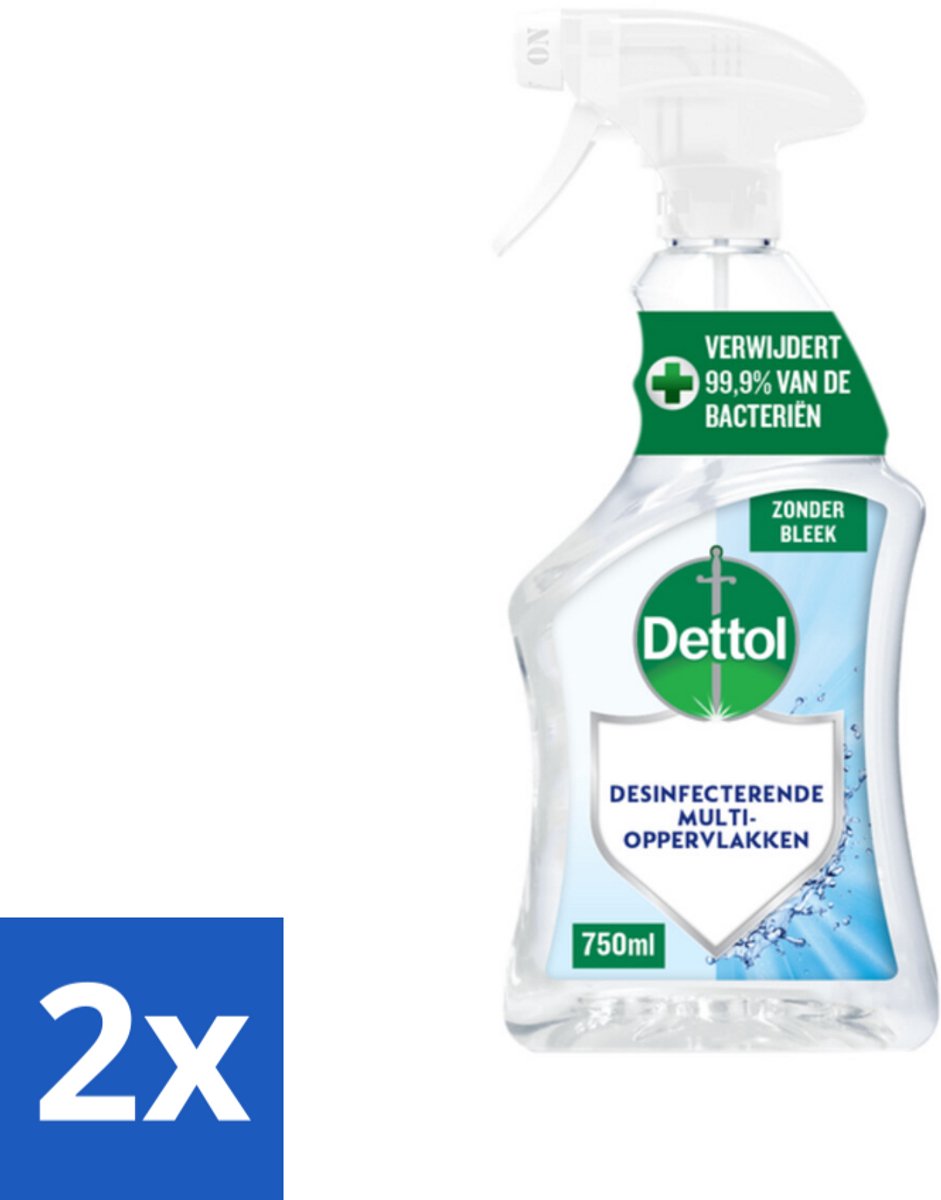 2 x Dettol Desinfecterende Multi-Oppervlakken Spray 750 ml - Allesreiniger - Schoonmaakspray - Hygiëne - Schoonmaakproduct - Dettol