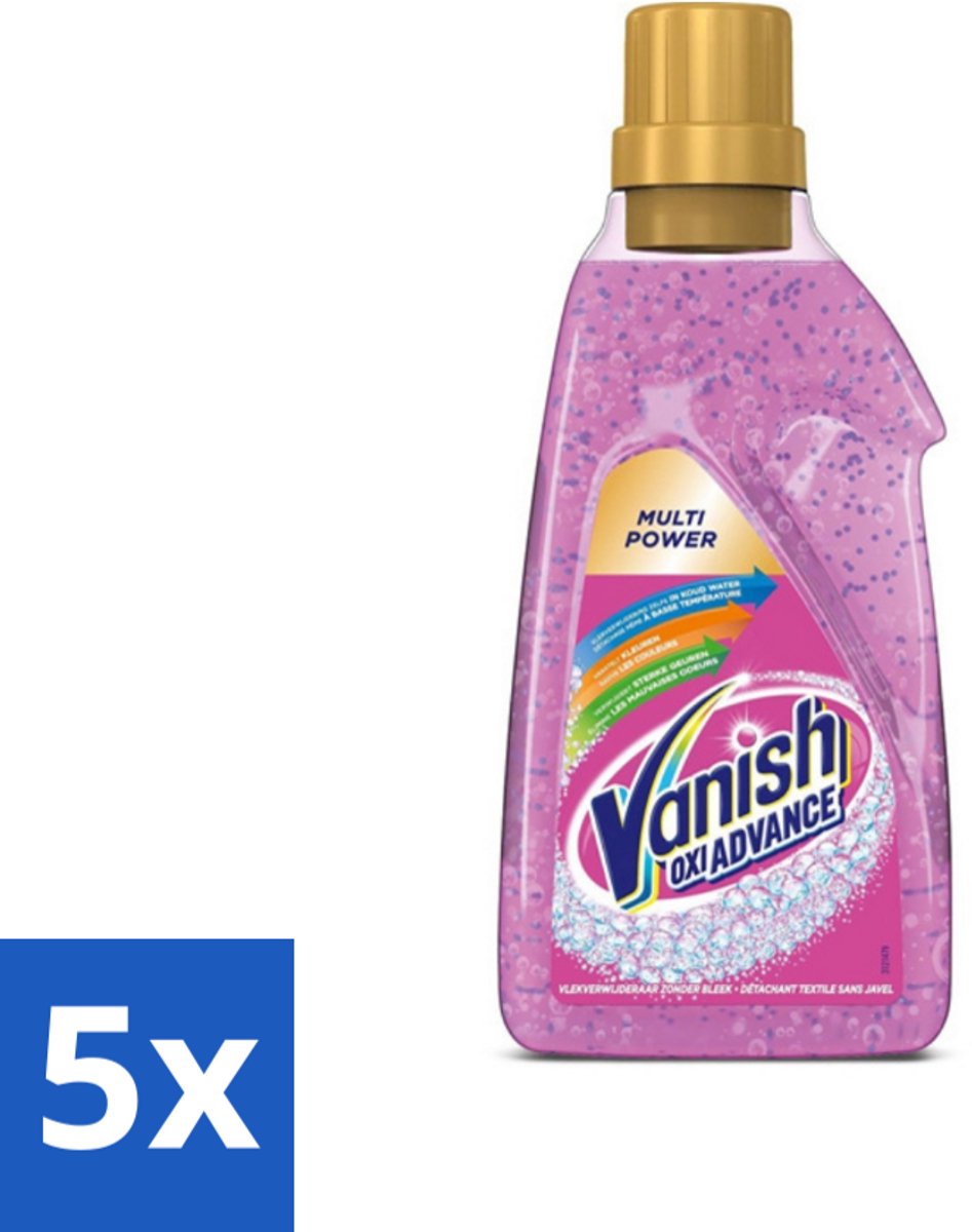 Vanish Oxi Advance - Vlekkenverwijderaar Gel - Zonder Bleek - Gekleurde Was - 750 ml - Bulkverpakking - 5 stuks