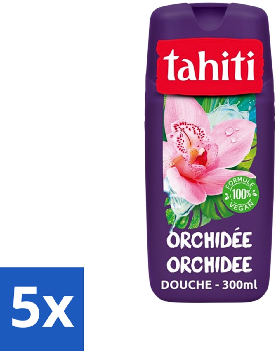 Tahiti - Douchegel - Orchidee - 100% Vegan - 300 ml - Bulkverpakking - 5 stuks