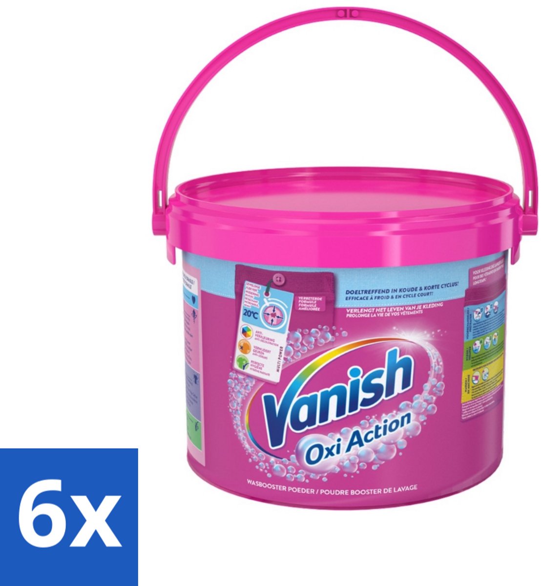 6 x Vanish Oxi Action - Vlekkenverwijderaar - Wasbooster - Gekleurde Was - 2.7 Kg - Vlekkenverwijderaar - Wasbooster - Gekleurde Was - Wasmiddel - Vlekken Verwijderen