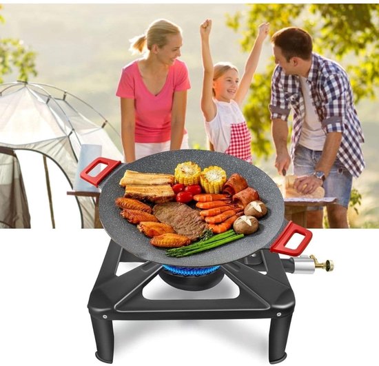 Klarven® Wokbrander - Compact en draagbaar - Snel en veelzijdig koken buiten - Zwart - B 40 x D 40 x H 17 cm — afbeelding 4
