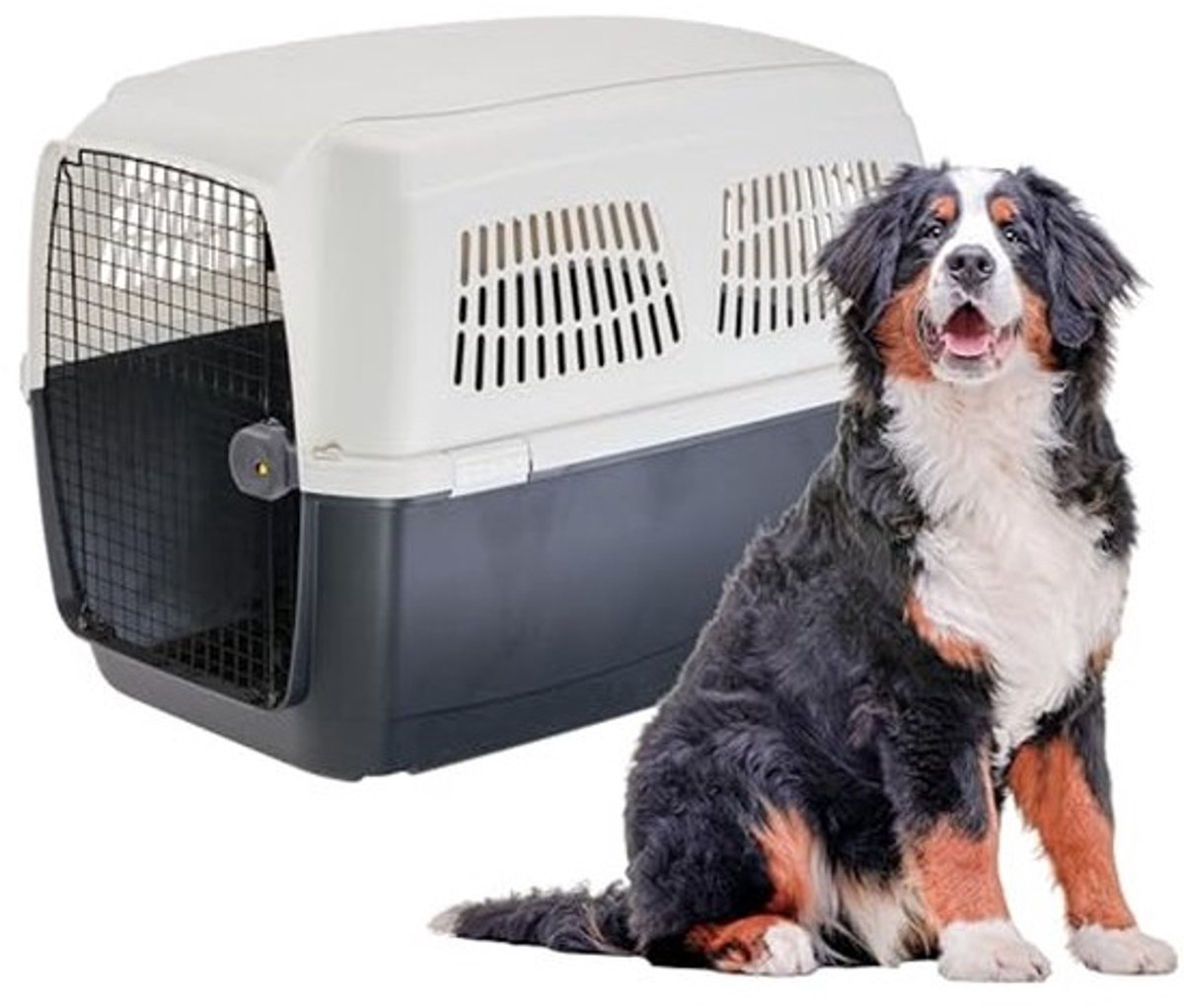 Goedgekeurde Hondenbench voor Grote Honden - Veilige Reisbench voor Vliegtuig, Auto en Trein - Max. 60 kg - 105 x 75 x h 79 cm