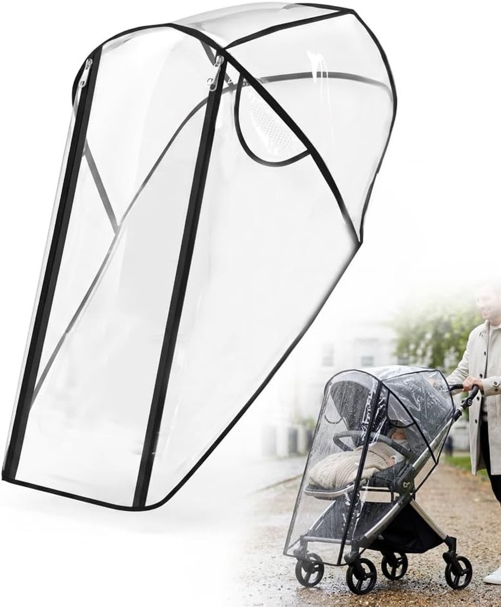 Universele Regenhoes voor Kinderwagens - Transparant, Waterdicht en Winddicht met Vooropening en Duurzaam EVA Materiaal