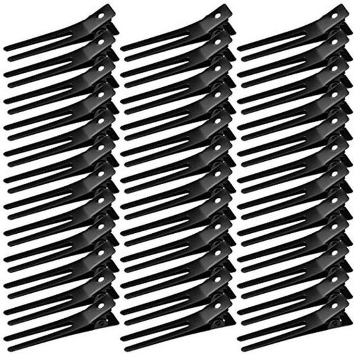 50 Stuks Haarclips voor Krullend Haar - Dubbele Prong Styling Clips voor Kappers en Thuisgebruik