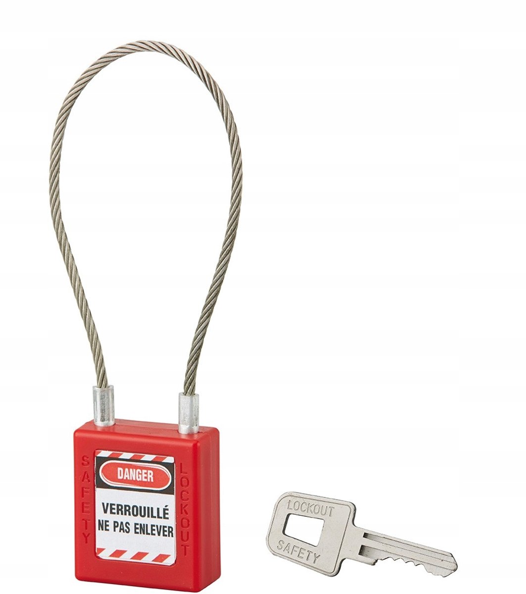 Merkloze Rode Hangslot met Staalkabel - 40mm Breed