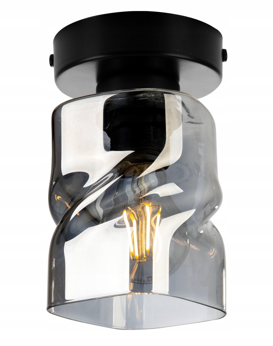 Elegante Glazen Plafondlamp - Zwart, Miodowy of Transparant