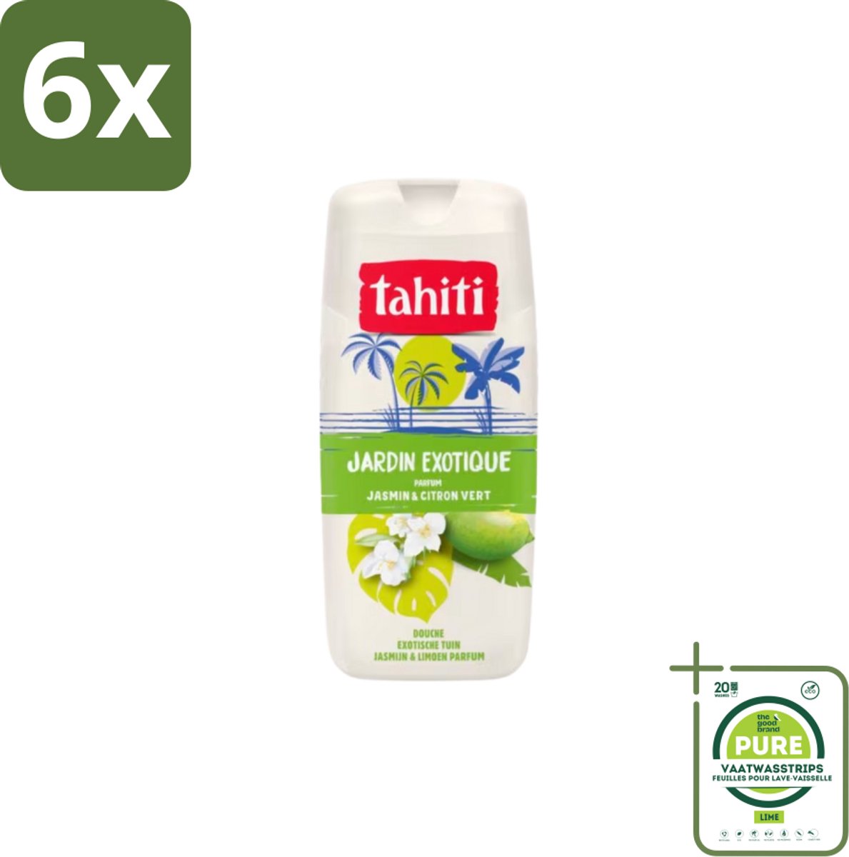 Tahiti – Douchegel – Exotische Tuin Jasmijn & Limoen - 315 ml - Voordeelverpakking - 6 stuks - Douchegel - Jasmijn